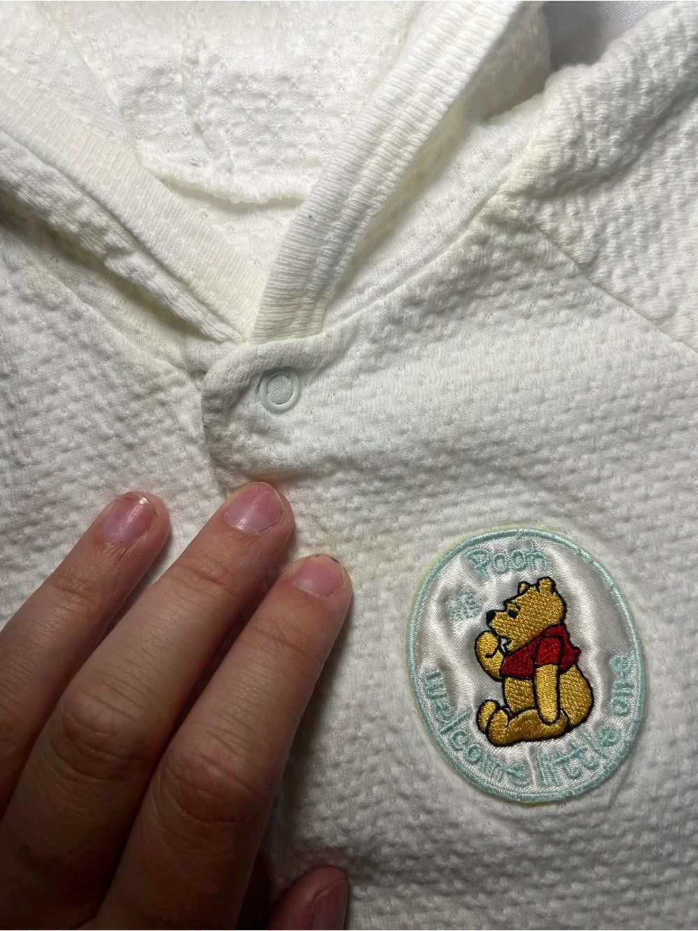 Vintage Winnie The Pooh Welcome Little One White Gown Sleeper Newborn Baby